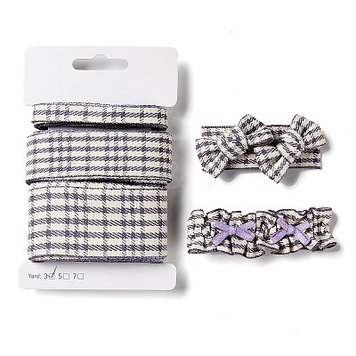 9 Yards 3 Styles Tartan Print Polyester Ribbon SRIB-C002-01A-1