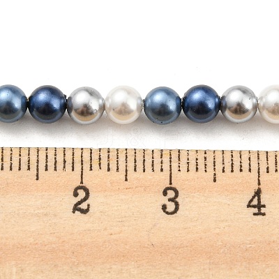 Electroplated Shell Pearl Beads Strands SHEL-F008-03A-08-1