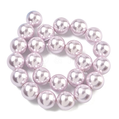Electroplated Shell Pearl Beads Strands BSHE-G041-16mm-06-1