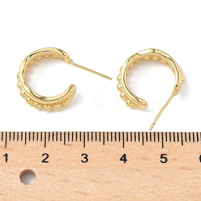 C-Shaped Brass Stud Earrings EJEW-A132-06G-1