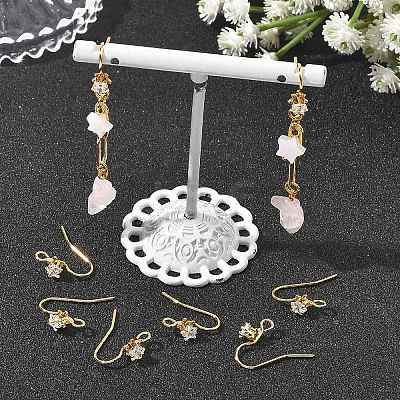 SHEGRACE Brass Pave Cubic Zirconia Earring Findings XGRQ4S971-739G-1
