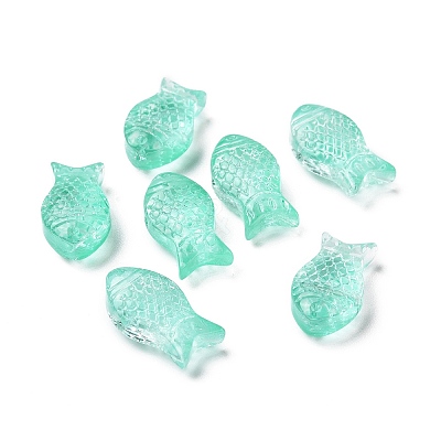 Transparent Spray Painted Glass Beads GLAA-I050-10C-1