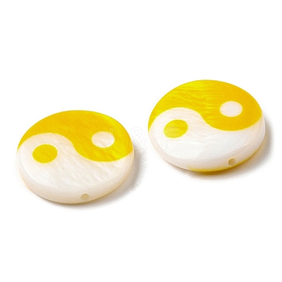 Printed Natural Freshwater Shell Beads SHEL-R129-07C-03-1