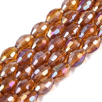 Electroplate Transparent Glass Beads Strands LS-GL-N002-01A-A09-1