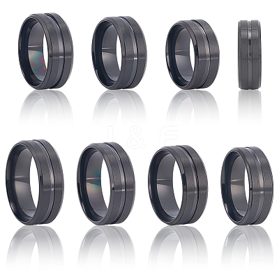 14Pcs 7 Styles Stainless Steel Grooved Finger Ring Settings STAS-SC0010-65EB-1