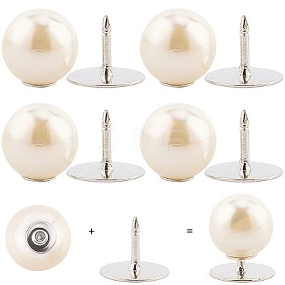 20Pcs ABS Plastic Pearl No Sewing Buttons BUTT-CY0001-22A-1