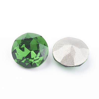 Pointed Back & Back Plated Glass Rhinestone Cabochons RGLA-J012-8mm-291-1