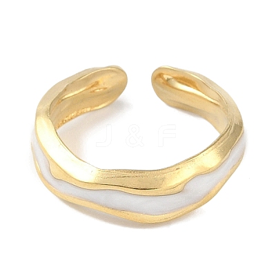 Ion Plating(IP) 304 Stainless Steel Enamel Cuff Finger Rings RJEW-L107-052G-01-1