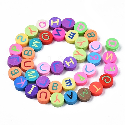 Handmade Polymer Clay Bead Strands CLAY-SZ0001-89-1