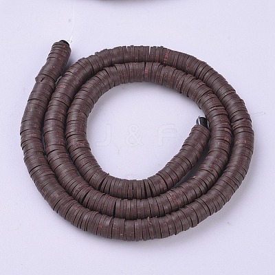 Flat Round Handmade Polymer Clay Beads CLAY-R067-6.0mm-38-1