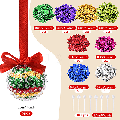 DIY Christmas Sequin Foam Ball Decorations DIY-YW0017-94-1