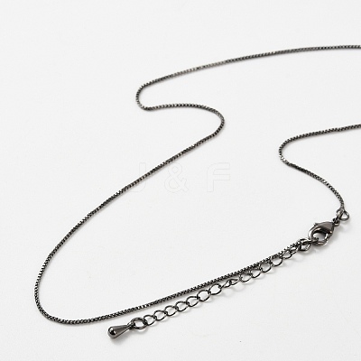 Brass Box Chain Necklaces for Women NJEW-D302-41B-1
