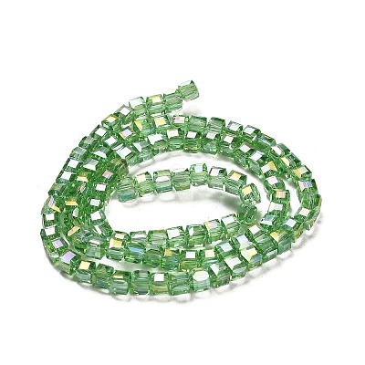 Electroplate Glass Beads Strands EGLA-D018-4x4mm-M3-1