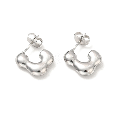 Non-Tarnish 304 Stainless Steel Rectangle Stud Earrings EJEW-P202-06P-1