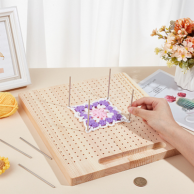 Rectangle Wood Crochet Blocking Board DIY-BC0013-51D-1