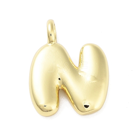 Rack Plating Brass Balloon Letter Pendants KK-C050-01G-N-1