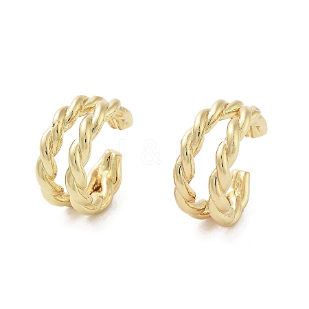 Rack Plating Brass Cuff Ring EJEW-C081-16G-1