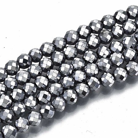 Electroplate Non-magnetic Synthetic Hematite Beads Strands G-T114-60B-P-1