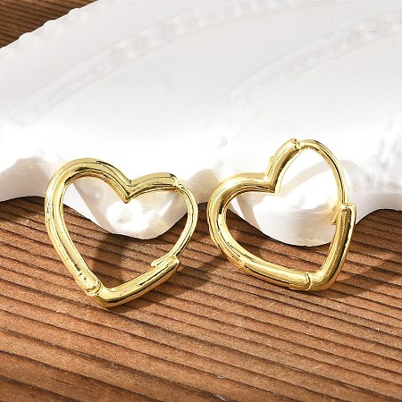 Brass Huggie Hoop Earrings LS-EJEW-C502-09G-1