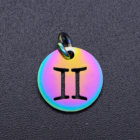 Rainbow Color Ion Plating(IP) 201 Stainless Steel Charms STAS-Q201-JN166-3-1