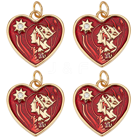 6Pcs Rack Plating Brass Micro Pave Cubic Zirconia Pendants KK-BBC0010-99-1