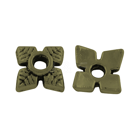 4-Petal Tibetan Style Alloy Bead Caps LS-X-TIBEP-R304-119AB-LF-1