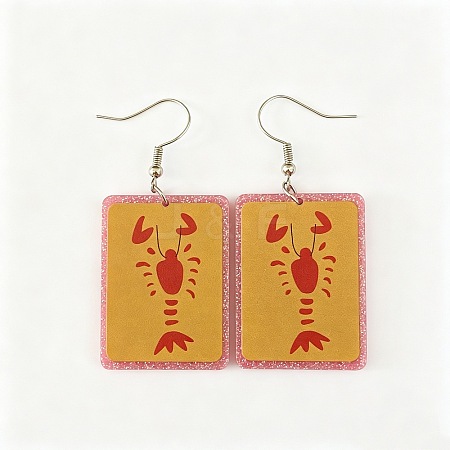 Acrylic Glitter Powder Dangle Earrings for Women WGA022A-03-1