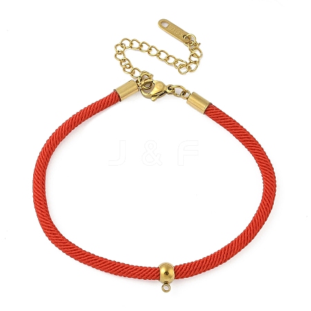 Round Polyester Twisted Cord Bracelet Makings STAS-P408-20G-02-1