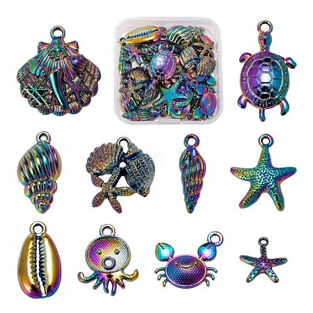 20Pcs 10 Style Alloy Pendants FIND-LS0001-22MC-1