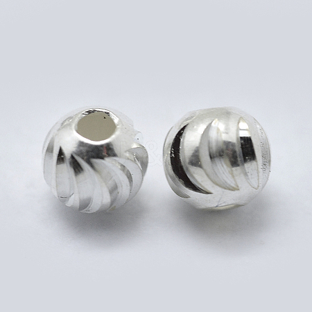 925 Sterling Silver Corrugated Spacer Beads STER-K171-42S-02-1