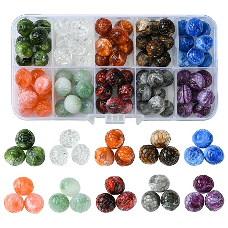 10 Colors 80Pcs Two-tone Opaque Acrylic Beads FIND-FS0002-68-1
