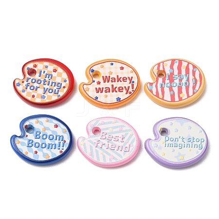 Motivational Quote Palette Shaped Printed Opaque Acrylic Beads AC-CBAC4EE-04-1