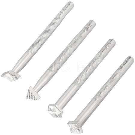 4Pcs 4 Styles DIY Alloy Leather Carving Embossing Tool FIND-BBC0004-28-1