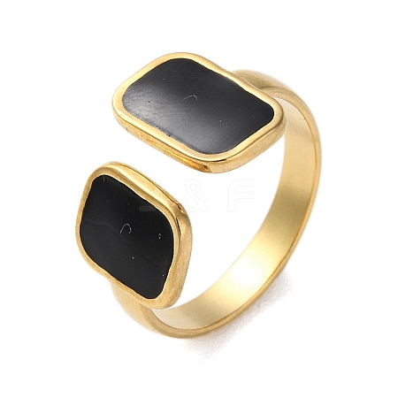 304 Stainless Steel Enamel Cuff Rings RJEW-M171-13G-1