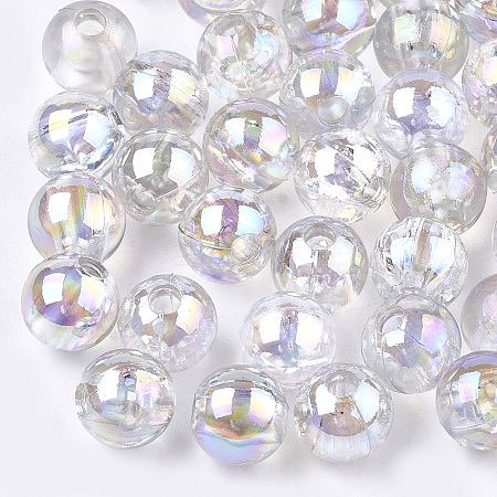 Transparent Plastic Beads X-OACR-S026-6mm-10-1