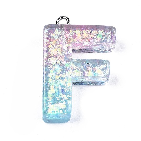 Transparent Epoxy Resin Pendants CRES-S364-002F-1
