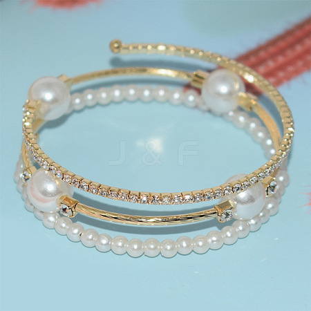 Iron Alloy Rhinestone Bangles WGEC1B5-02-1