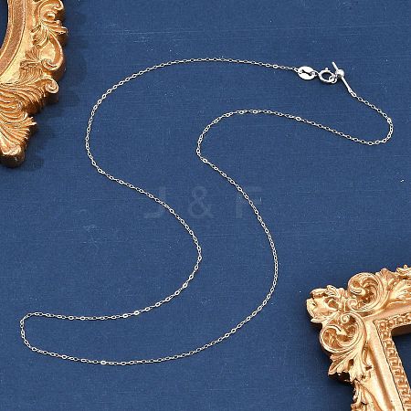 925 Sterling Silver Cable Chain Adjustable Slider Necklaces for Women NJEW-U030-01S-01-1
