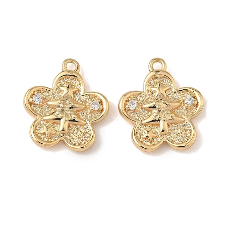 Christmas Brass Micro Pave Clear Cubic Zirconia Pendants KK-A280-03G-G-1