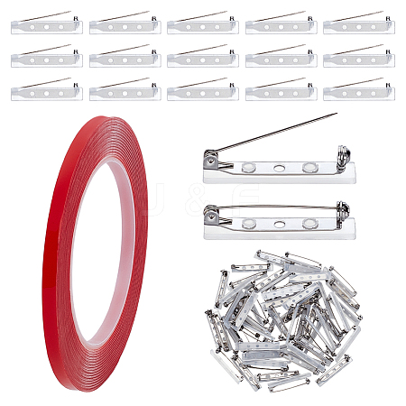 Rectangle Stainless Steel Brooches JEWB-GA0001-32-1