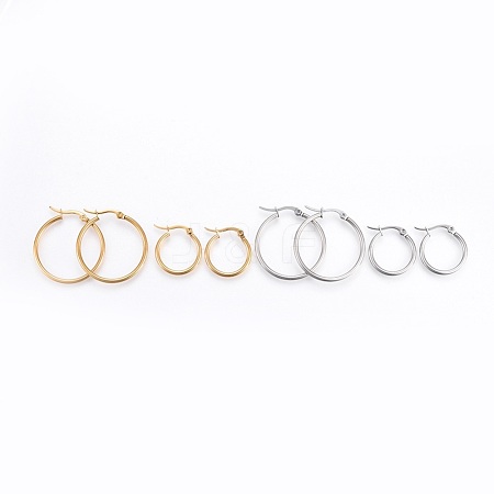201 Stainless Steel Hoop Earrings MAK-X0004-01-1