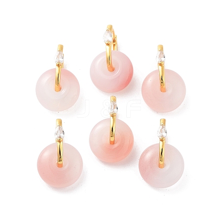 Donut Natural Agate Hoop Earrings for Women EJEW-E303-25G-01-1