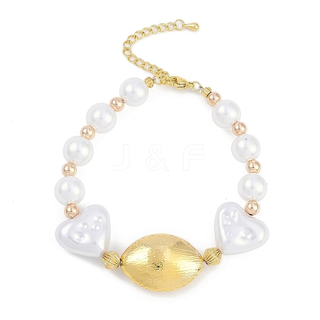 Rack Plating Brass Beaded Bracelets BJEW-P341-07C-G-1