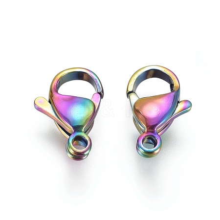Ion Plating(IP) 304 Stainless Steel Lobster Claw Clasps STAS-E475-02C-1