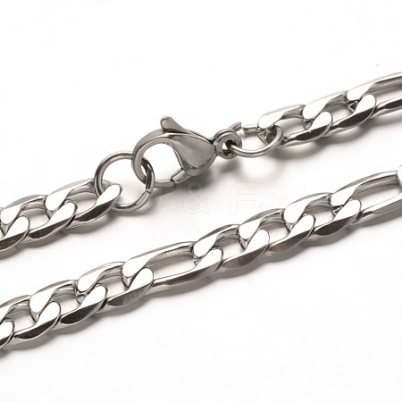 Tarnish Resistant Trendy 304 Stainless Steel Figaro Chain Bracelets BJEW-L510-11-1