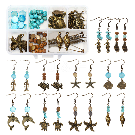 DIY Retro Ocean Theme Earring Making Kits DIY-SC0013-30-1
