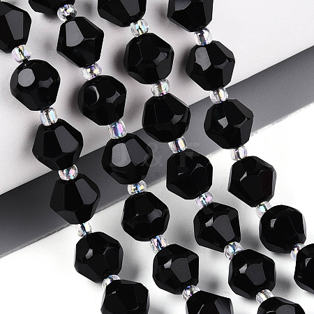 Natural Black Onyx(Dyed & Heated) Beads Strands G-T144-23A-04-1