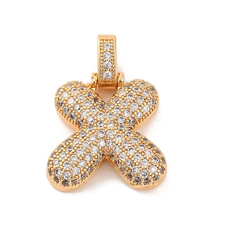 Brass Micro Pave Cubic Zirconia Pendants KK-C076-29X-G01-1