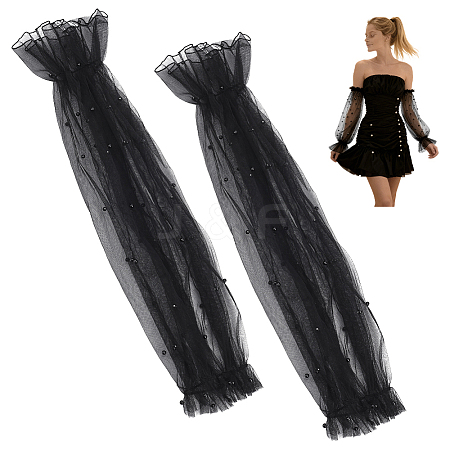 Polyester Detachable Mesh Puff Sleeves AJEW-WH0485-43C-1