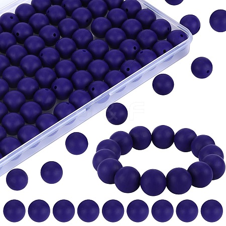 80Pcs Round Silicone Focal Beads SIL-SZ0001-24-02-1